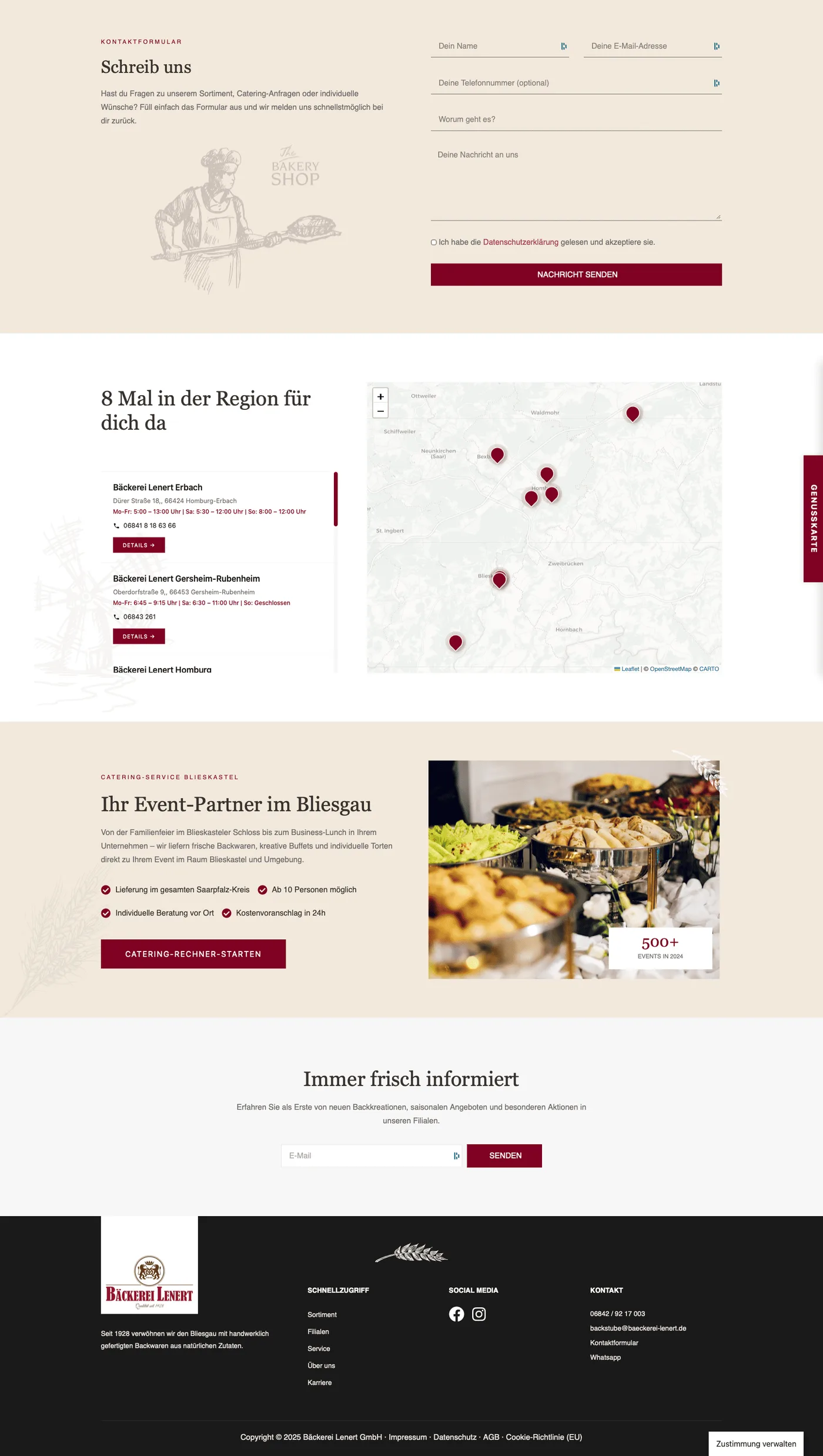 Ansicht 2 der Website von Bäckerei Lenert GmbH