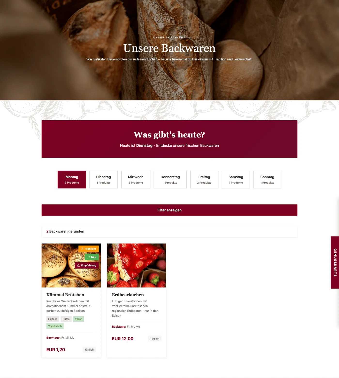 Ansicht 5 der Website von Bäckerei Lenert GmbH