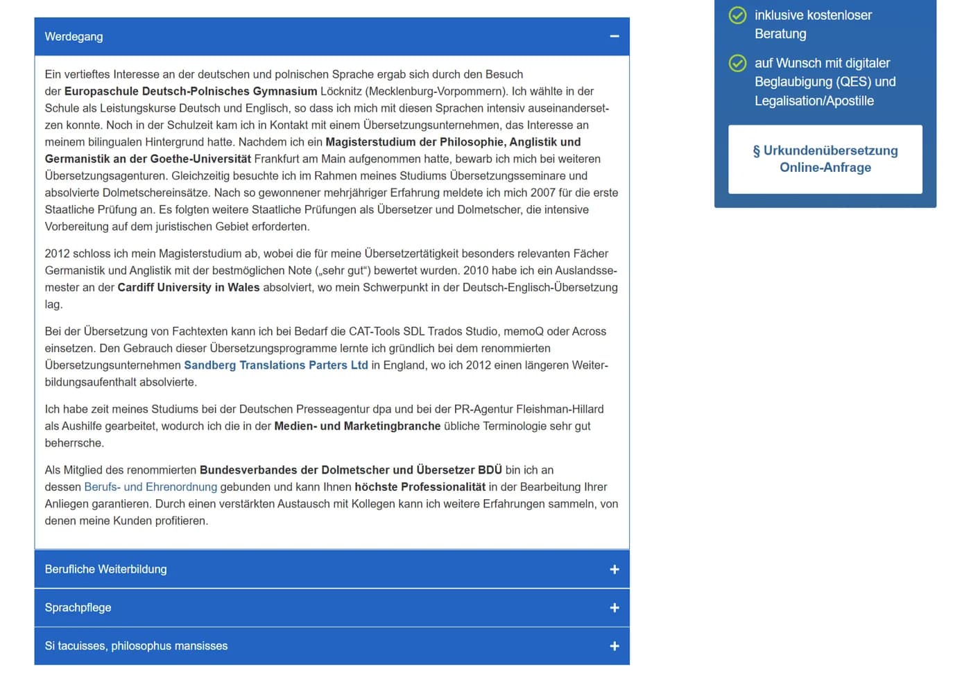 Galamaga Portrait und Formular (DE)