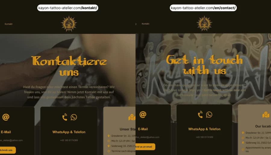 Einheitliche Nutzererfahrung – Deutsch und Englisch