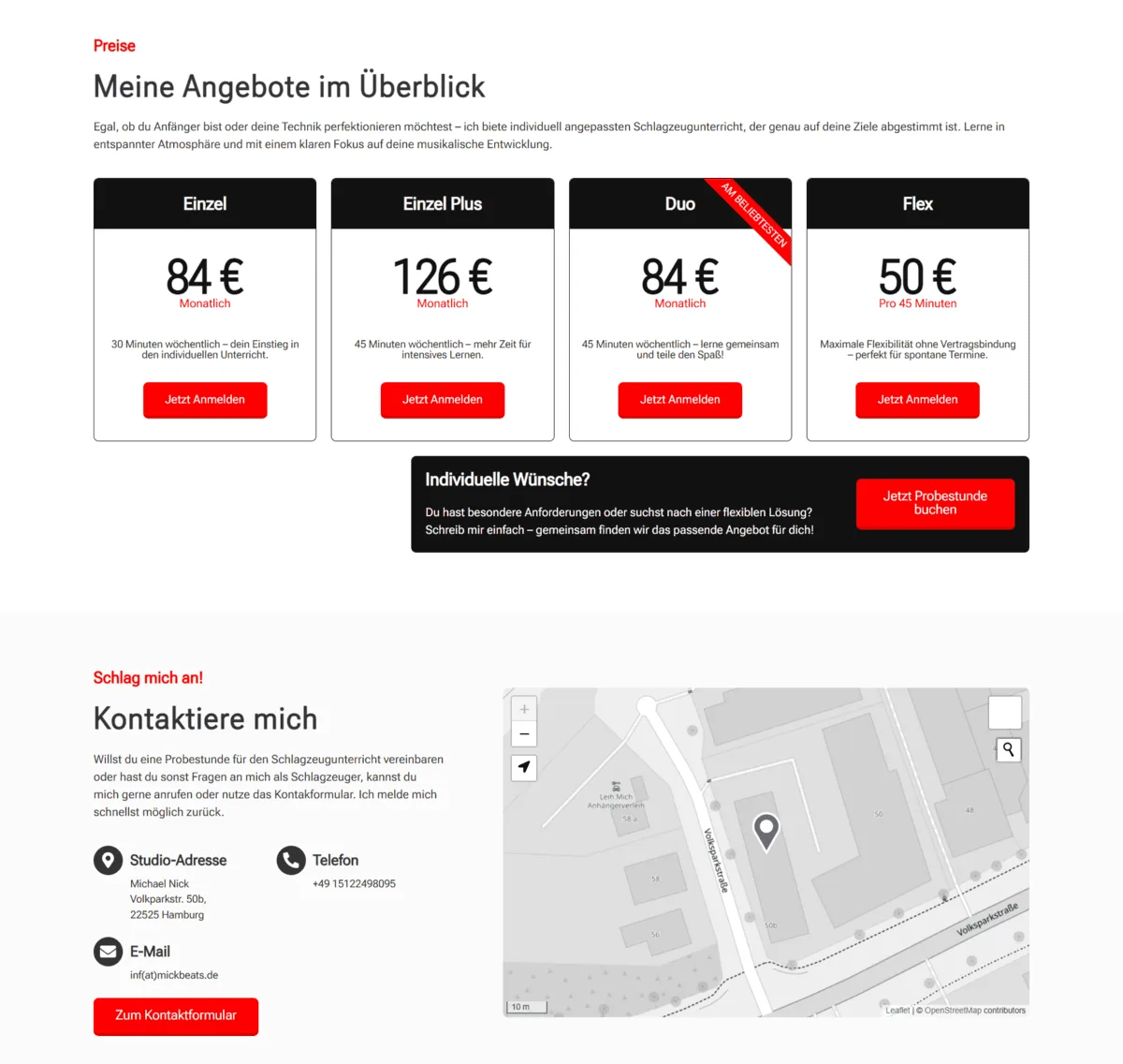 mickbeats Website Sektion 3
