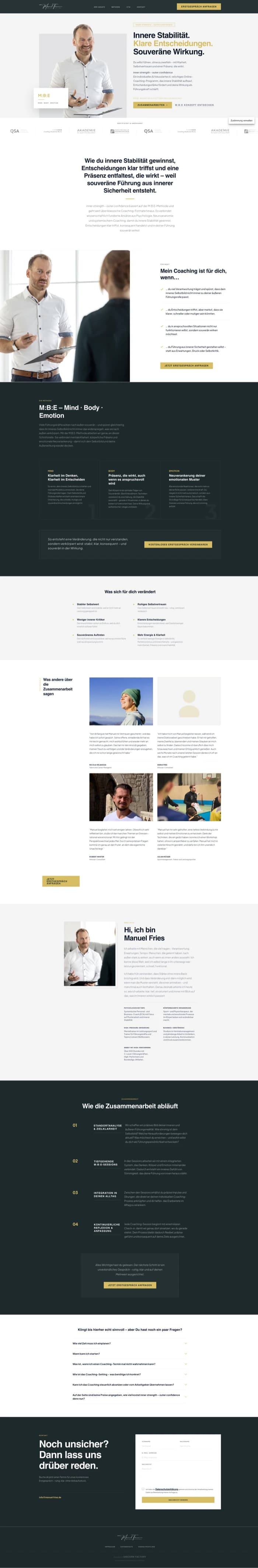 Website von Manuel Fries, Executive Coaching