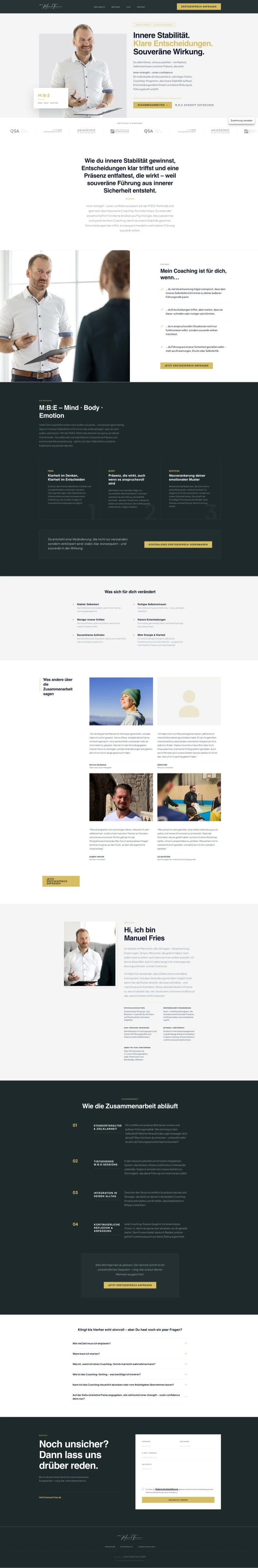 Website-Screenshot: Manuel Fries – Executive Coaching
