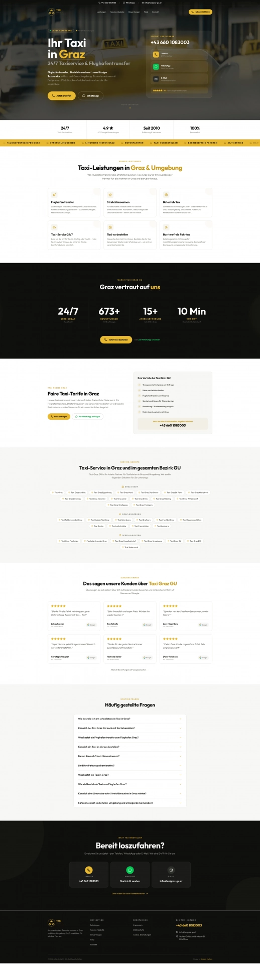 Website-Screenshot: Taxi Graz GU