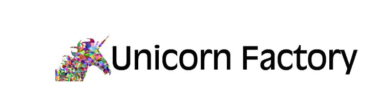 Erstes Unicorn-Factory-Logo von 2018: buntes Low-Poly-Einhorn